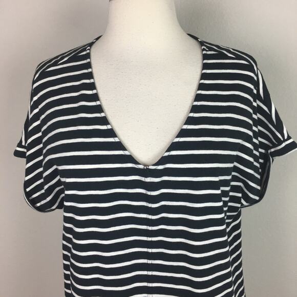 Soft Surroundings Black & White Stripe Short Sleeve Tee Medium - Picture 3 of 7